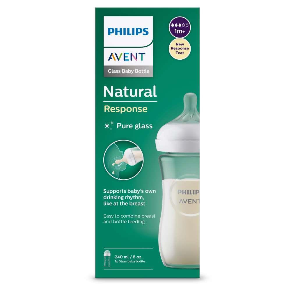 Biberón de vidrio Avent Natural Response de 240 ml