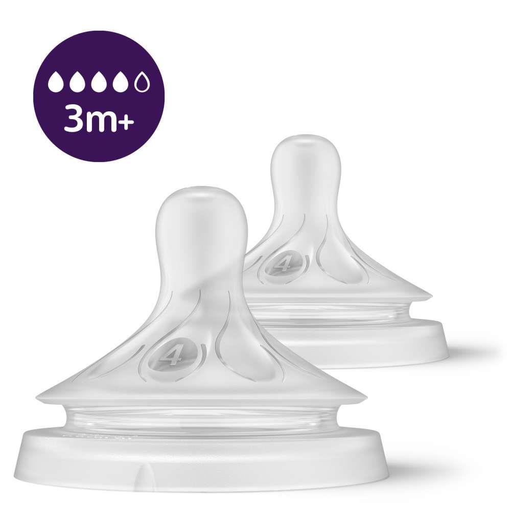 Juego de 2 boquillas Philips Avent Natural Response T4 (3 meses o más)