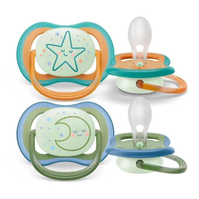 2 Ultra Air Nighttime Pacifiers +18m Neutral