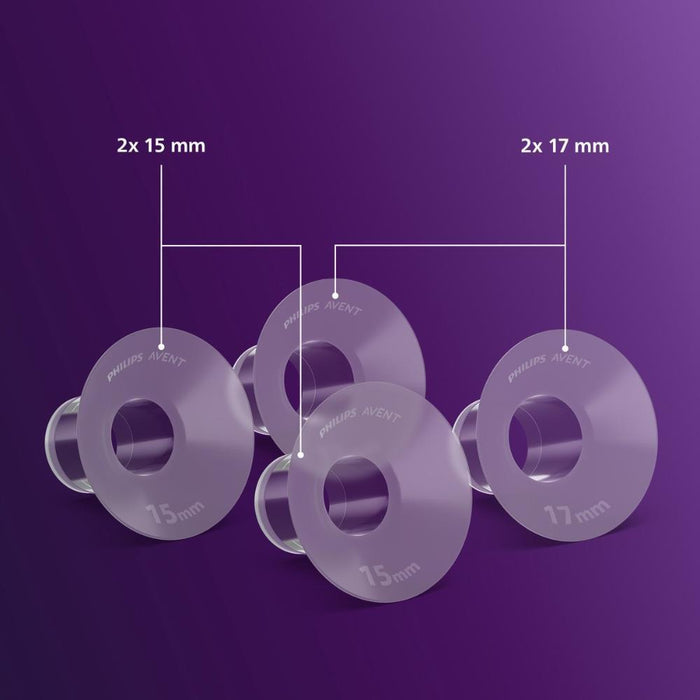 4 Redutores para Bomba Tira-Leite Philips Avent Mãos Livres Pequenos 15/17mm