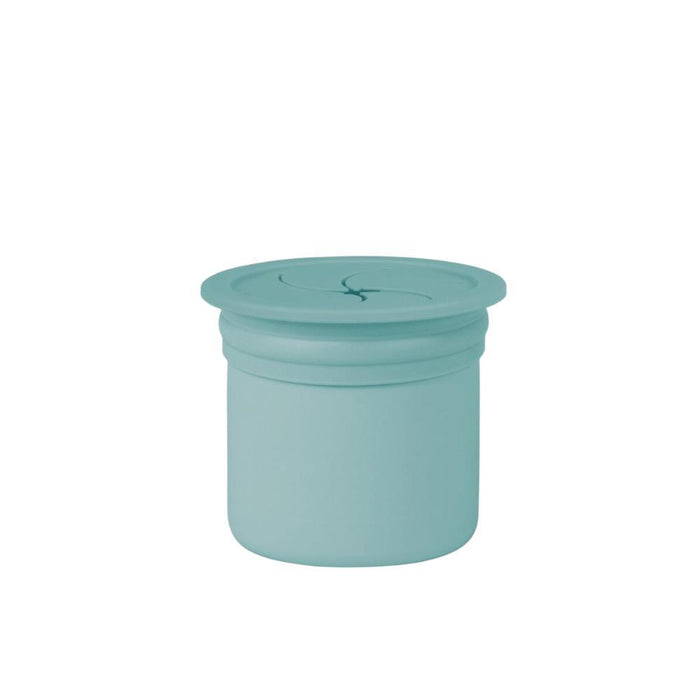 Copo Sip/Snack com Palhinha em Silicone Aqua Green/Powder Grey