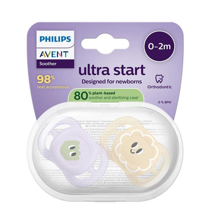 2 Chupetas Philips Avent Ultra Start Deco Menina 0-2m
