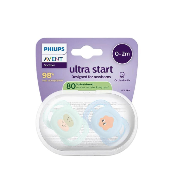 2 Chupetas Philips Avent Ultra Start Deco Menino 0-2m
