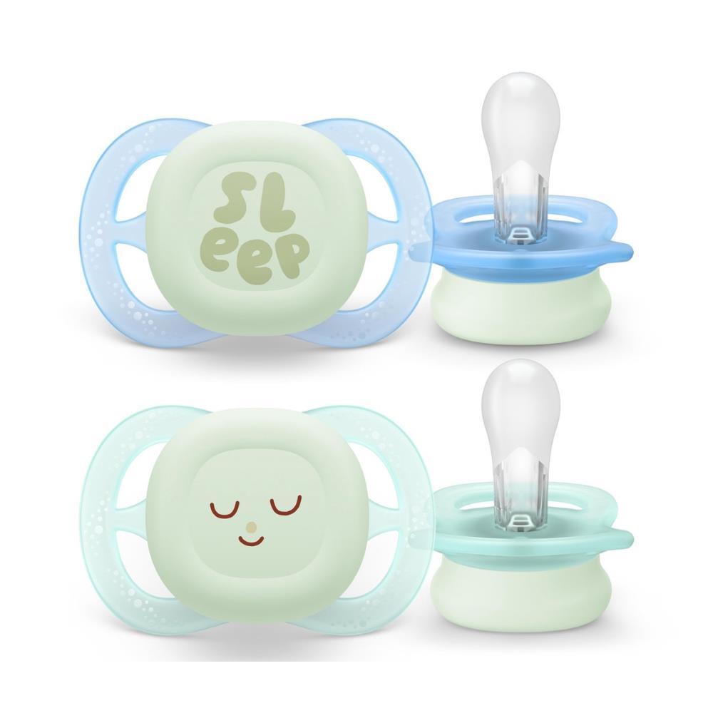 2 chupetes nocturnos Philips Avent Ultra Start para niños de 0 a 2 meses