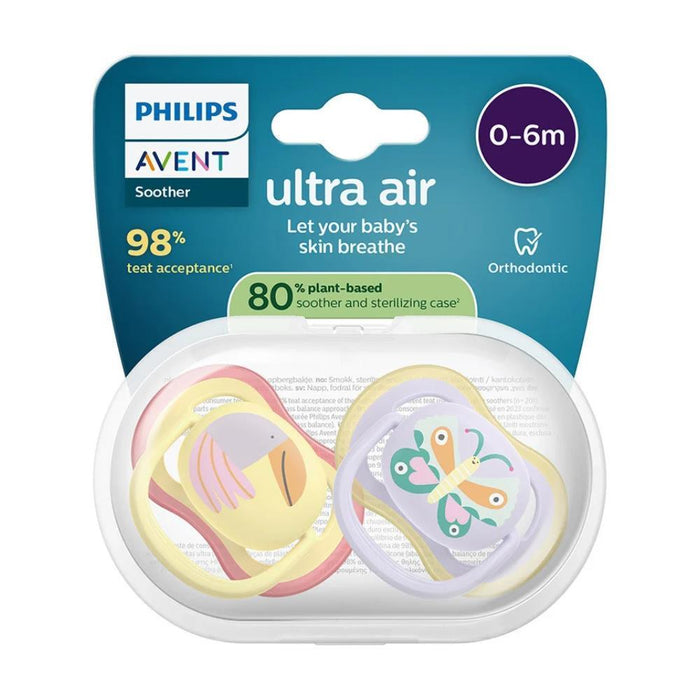 2 Chupetas Philips Avent Ultra Air Deco Menina 0-6m