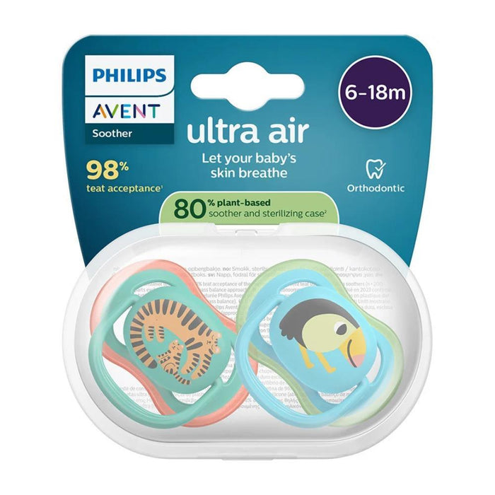 2 Chupetas Philips Avent Ultra Air Deco Menino 6-18m