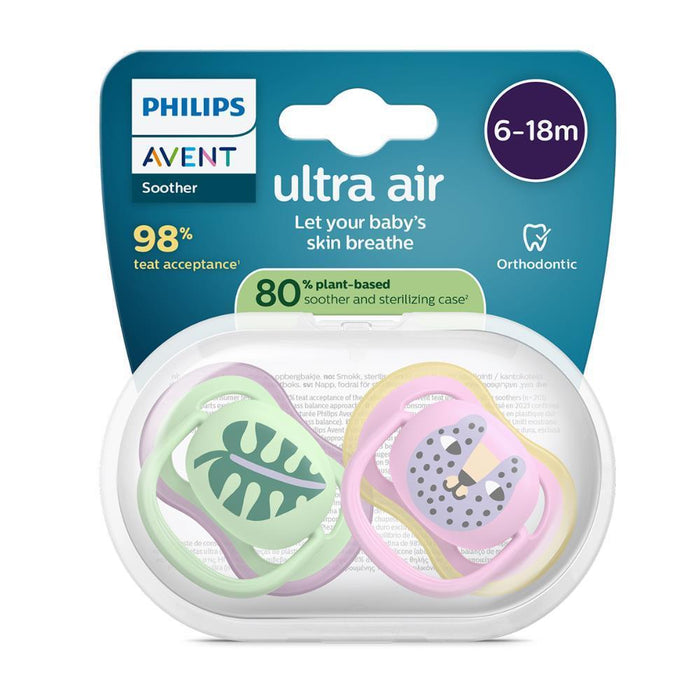 2 Chupetas Philips Avent Ultra Air Deco Menina 6-18m