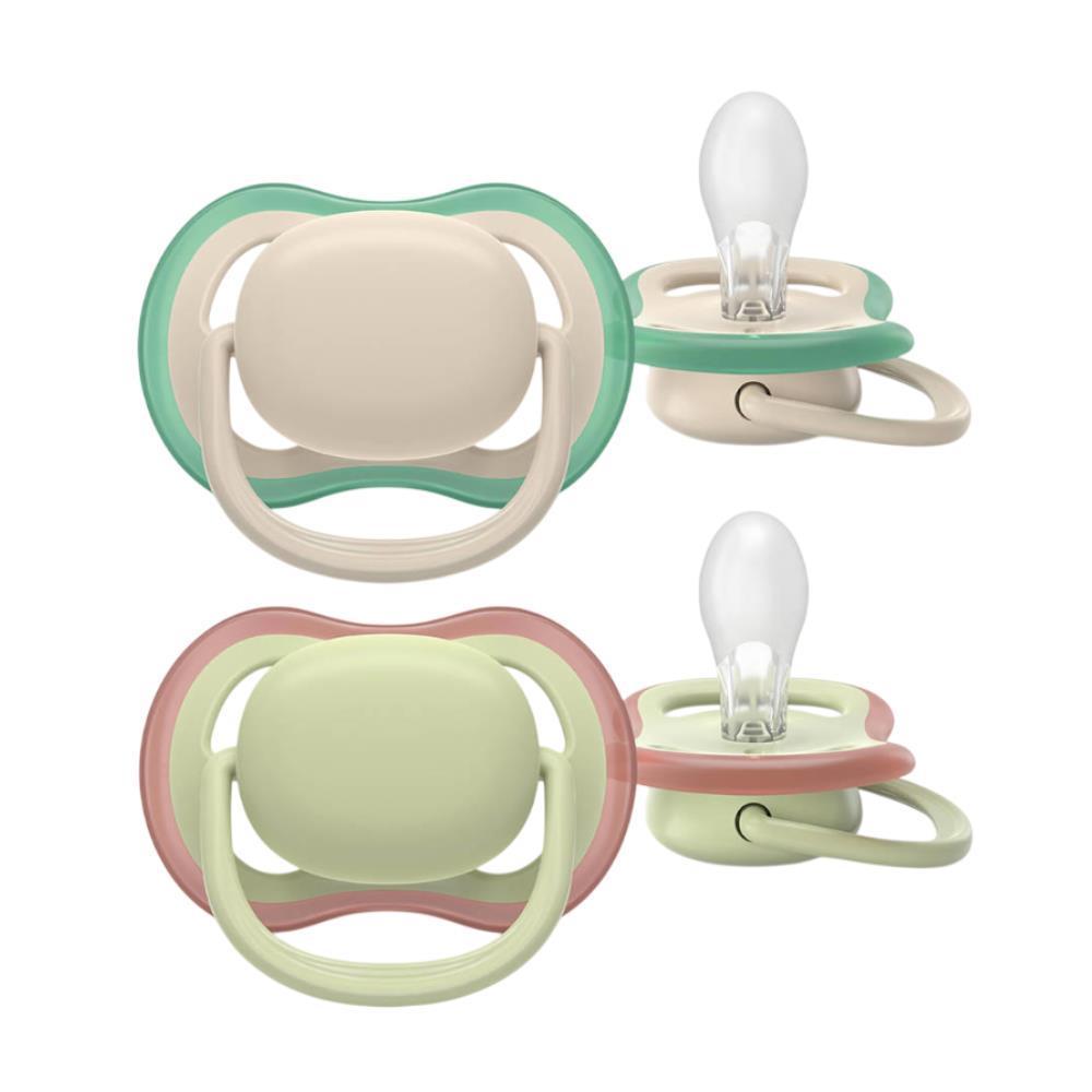 2 Philips Avent Ultra Air Pacifiers Plain Neutral 6-18m