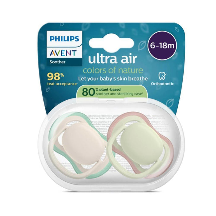 2 Chupetas Philips Avent Ultra Air Lisa Neutra 6-18m