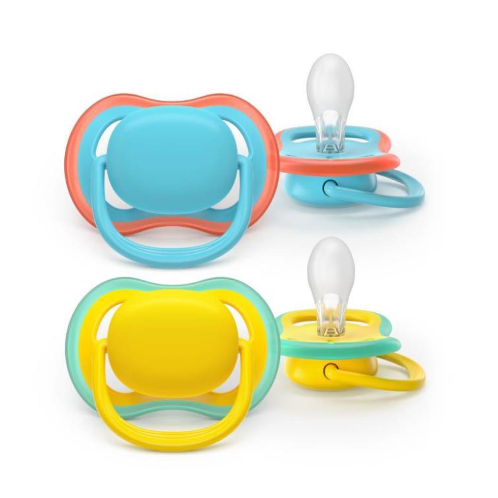 2 Philips Avent Ultra Air Soothers Plain Boy +18m