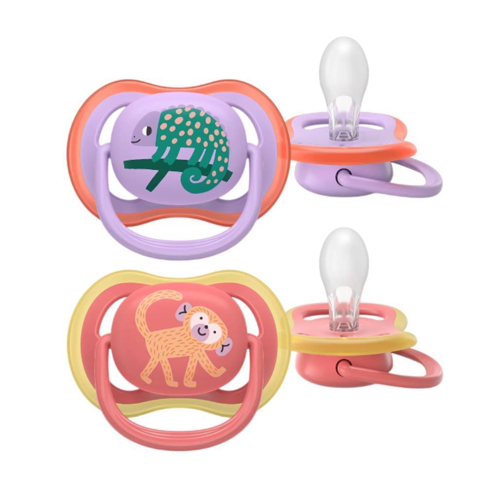 2 chupetes Philips Avent Ultra Air Deco para niñas de más de 18 meses