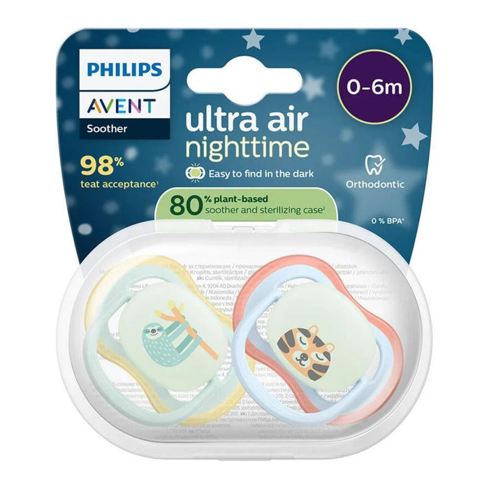 2 Chupetas Philips Avent Ultra Air Nighttime Menino 0-6m