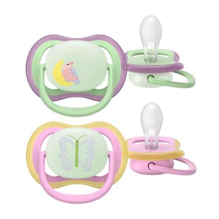 2 Chupetas Philips Avent Ultra Air Nighttime Menina 6-18m