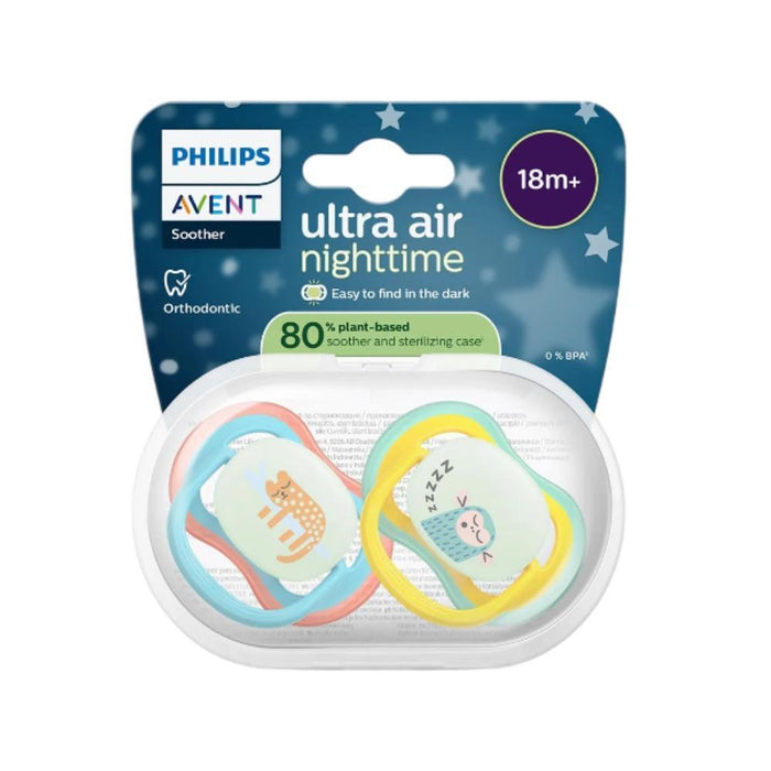 2 Chupetas Philips Avent Ultra Air Nighttime Menino +18m