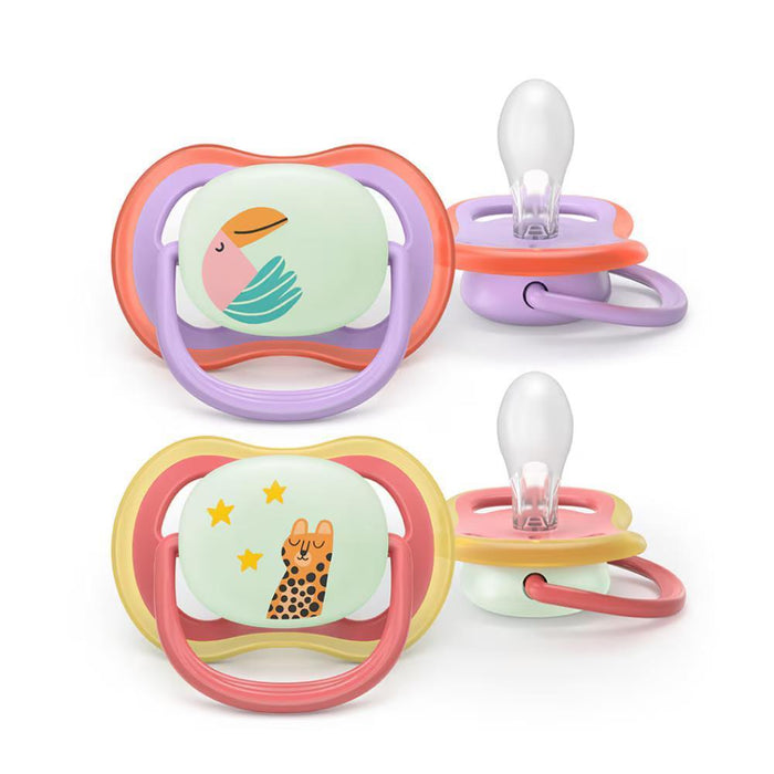 2 Chupetas Philips Avent Ultra Air Nighttime Menina +18m