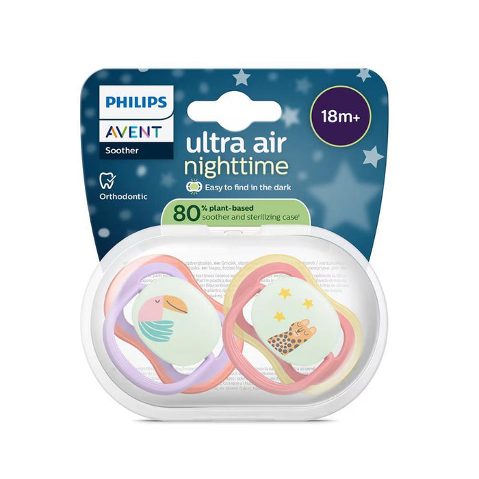 2 Chupetas Philips Avent Ultra Air Nighttime Menina +18m