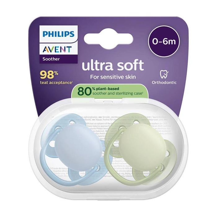 2 Chupetas Philips Avent Ultra Soft Lisa Menino 0-6m