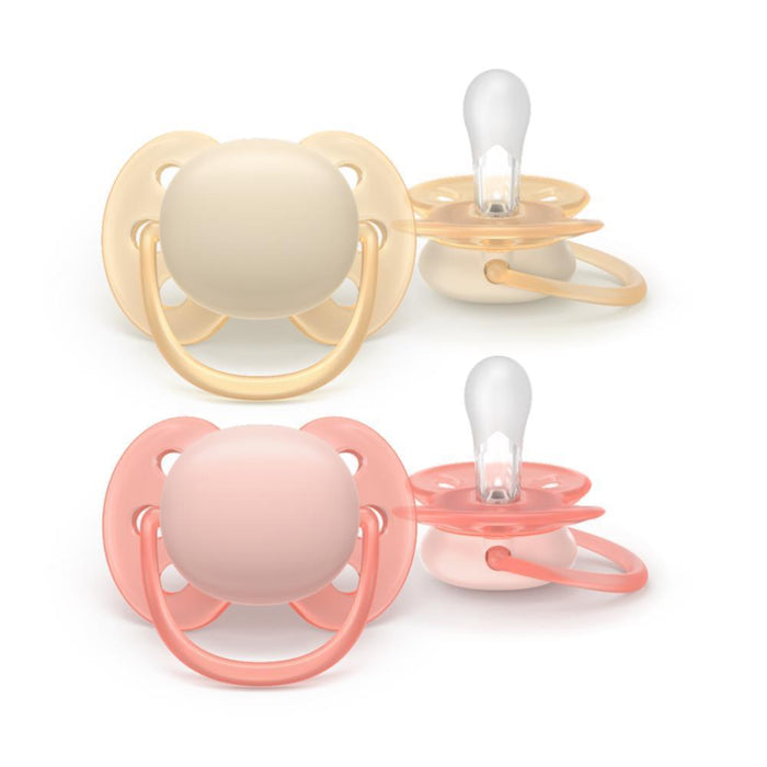 2 Chupetas Philips Avent Ultra Soft Lisa Menina 0-6m