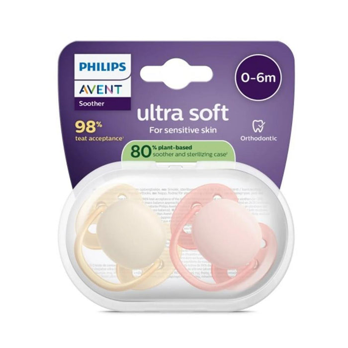 2 Chupetas Philips Avent Ultra Soft Lisa Menina 0-6m