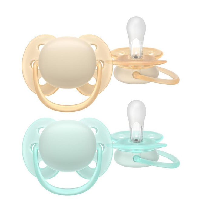 2 Chupetas Philips Avent Ultra Soft Lisa Neutra 0-6m
