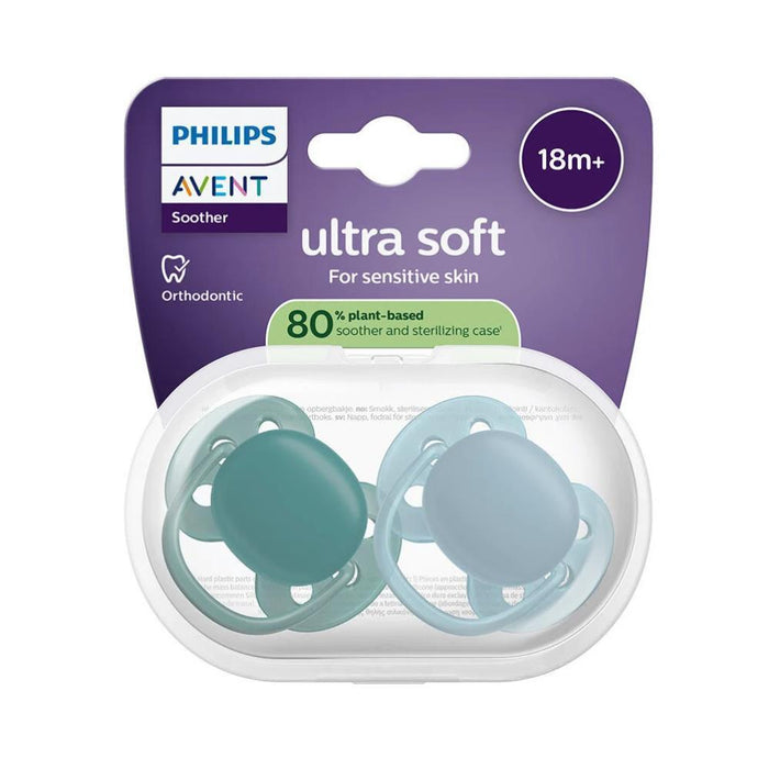 2 Chupetas Philips Avent Ultra Soft Lisa Menino +18m