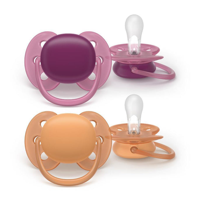 2 Chupetas Philips Avent Ultra Soft Lisa Menina +18m