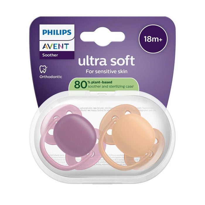 2 Chupetas Philips Avent Ultra Soft Lisa Menina +18m