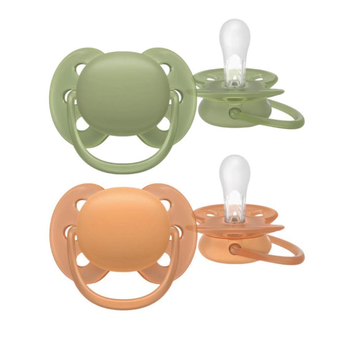 2 Chupetas Philips Avent Ultra Soft Lisa Neutra +18m