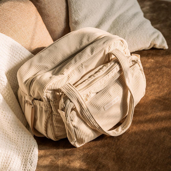 Saco de Maternidade Fluffy 2em1 com Acessórios Corduroy Sand