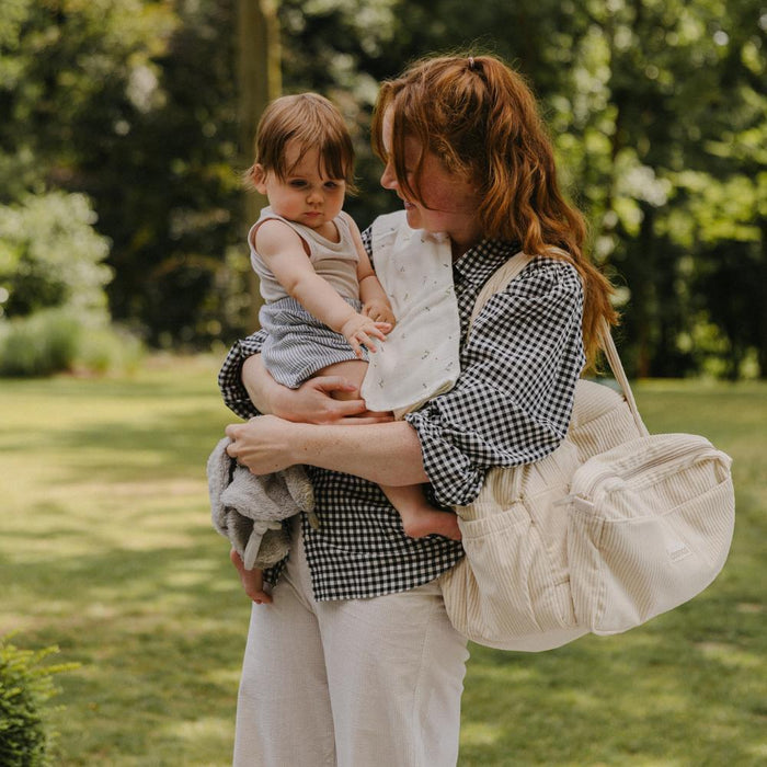 Saco de Maternidade Fluffy 2em1 com Acessórios Corduroy Sand