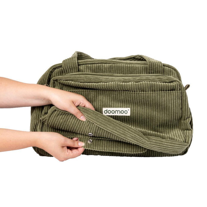 Saco de Maternidade Fluffy 2em1 com Acessórios Corduroy Kaki