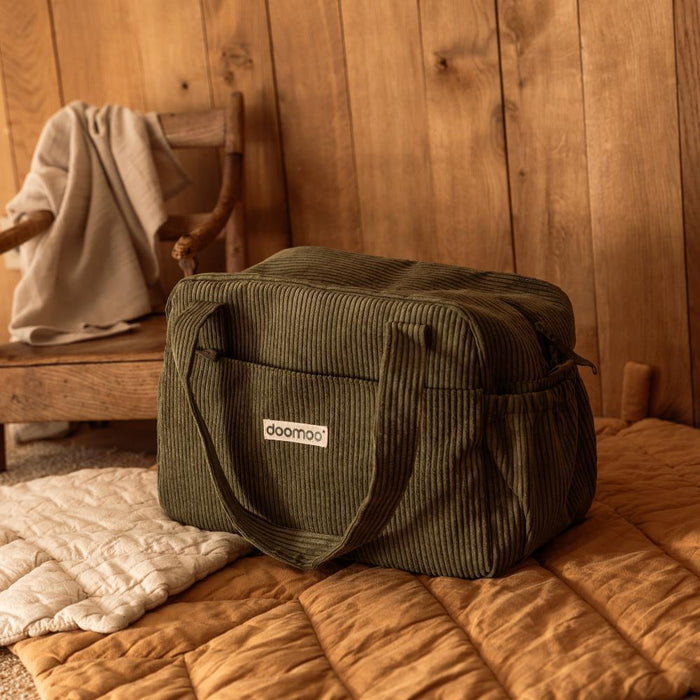 Saco de Maternidade Fluffy 2em1 com Acessórios Corduroy Kaki