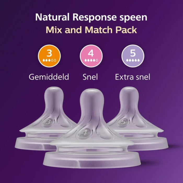 Conjunto de 3 Tetinas Avent Natural Response T3/T4/T5