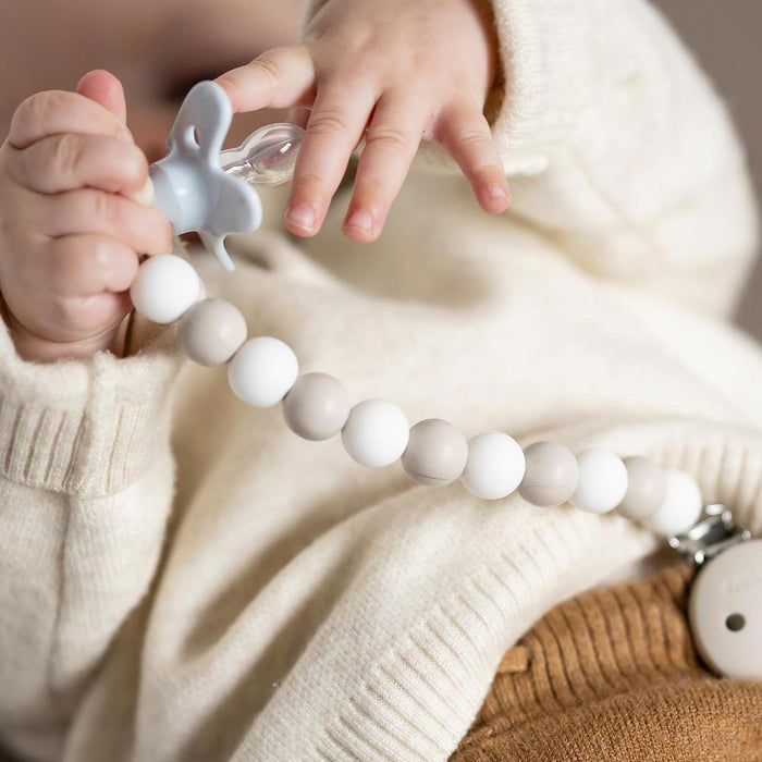 Corrente para Chupeta em Silicone Nattou Argila/Branco