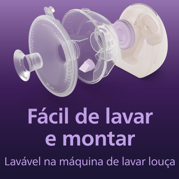 Bomba Tira Leite Portátil Natural Care Dupla com Conjunto para Amamentação Philips Avent