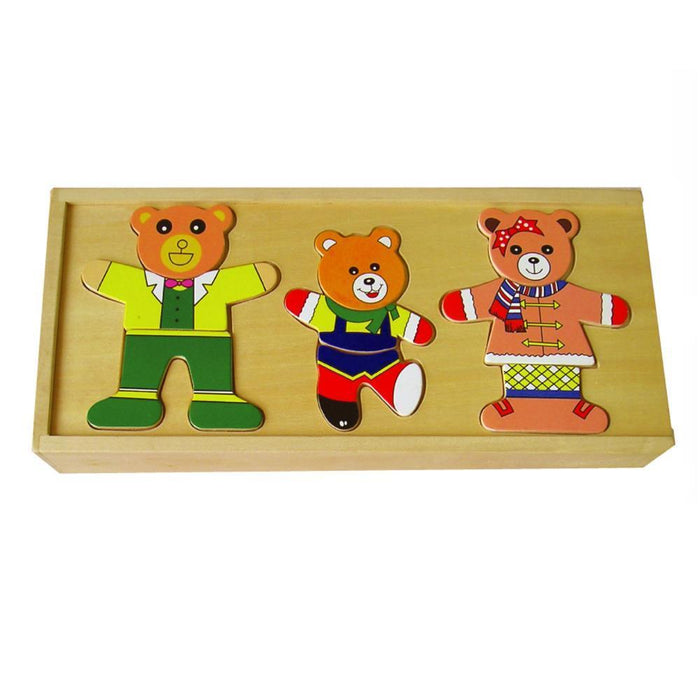 Puzzle de Encaixe Ursos em Madeira Sapin Malin