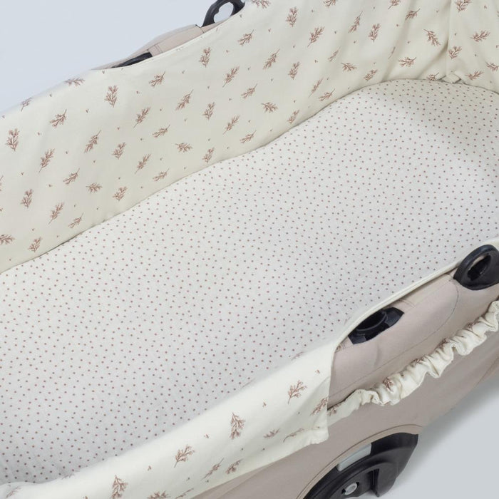 Forra/Protetor com Elástico e Lençol para Alcofa Walking Mum Mimosa Rosa