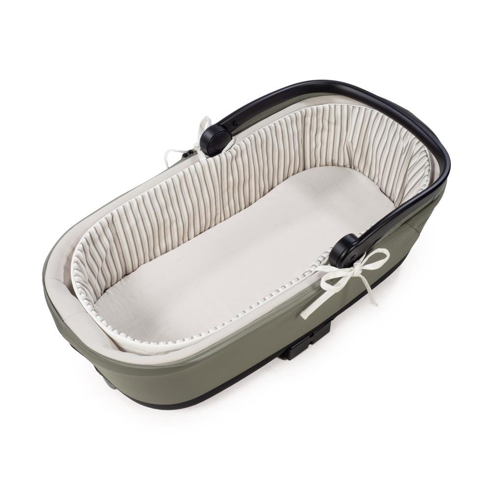 Walking Mum Botton Strips Carrycot Liner with Tie and Sheet