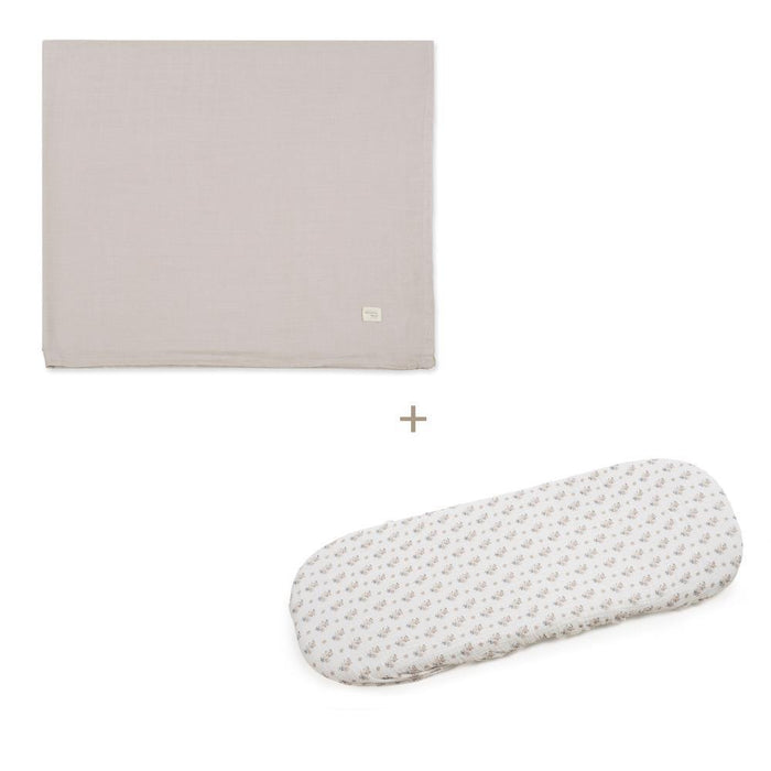 Conjunto de Lençóis para Alcofa Walking Mum Botton Flowers