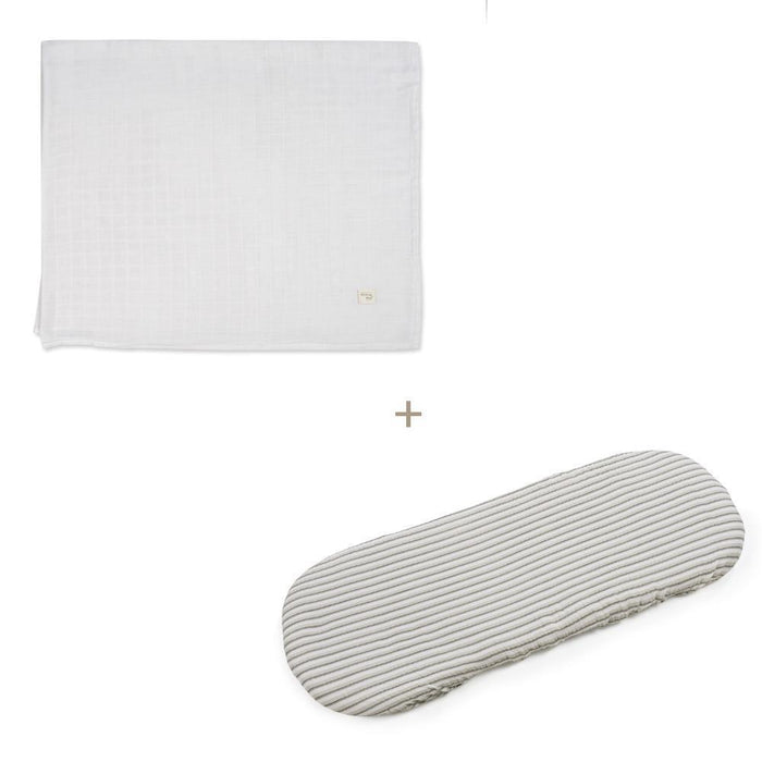 Conjunto de Lençóis para Alcofa Walking Mum Botton Strips