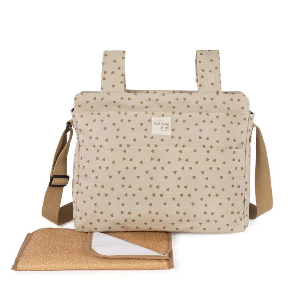 Bolso cambiador Walking Mum Hearts Poppy Cinnamon con cambiador