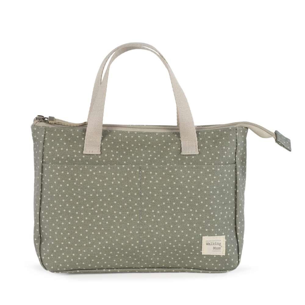 Walking Mum Polka Dot Poppy Moss Toiletry Bag