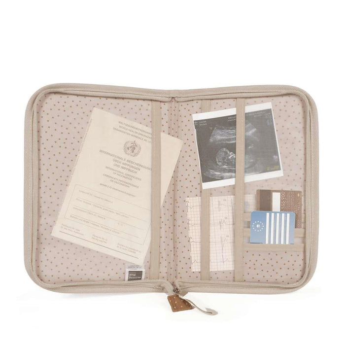 Portadocumentos Poppy Canela De Lunares