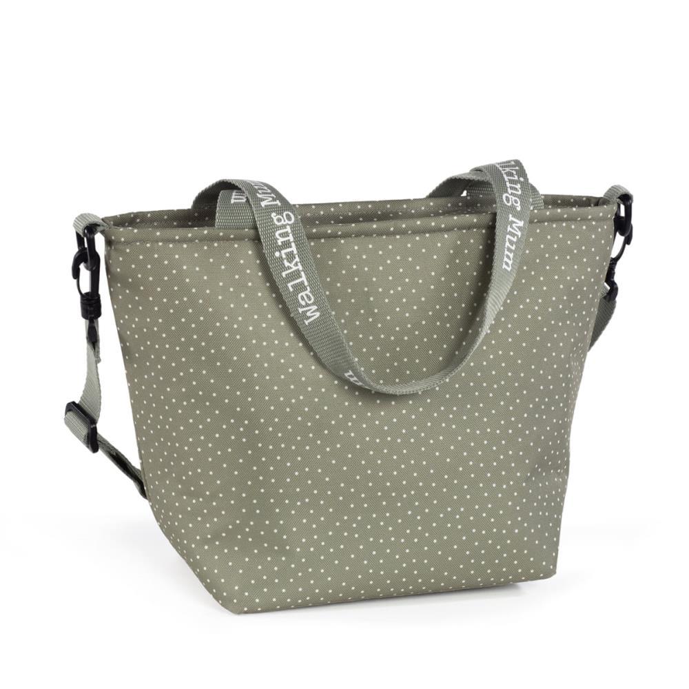 Walking Mum Polka Dot Poppy Moss XL Thermal Lunch Bag