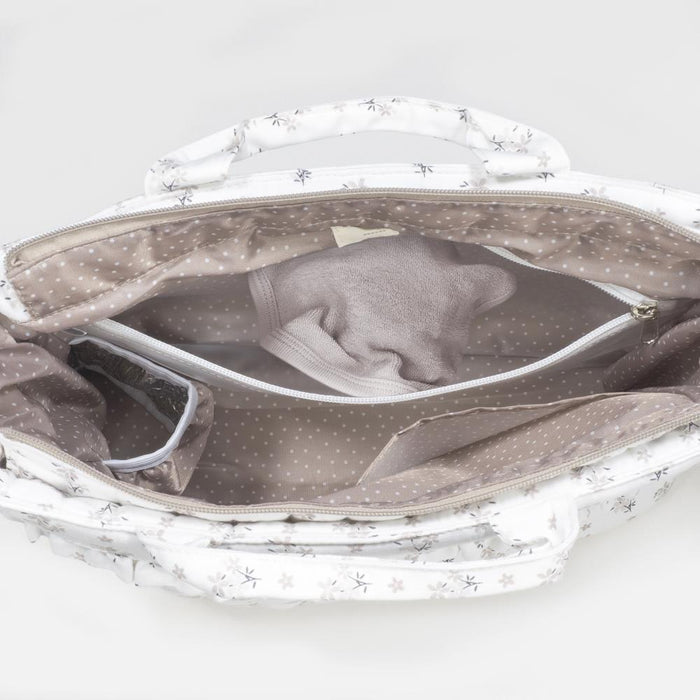 Saco com Muda Fraldas Walking Mum Botton Flowers