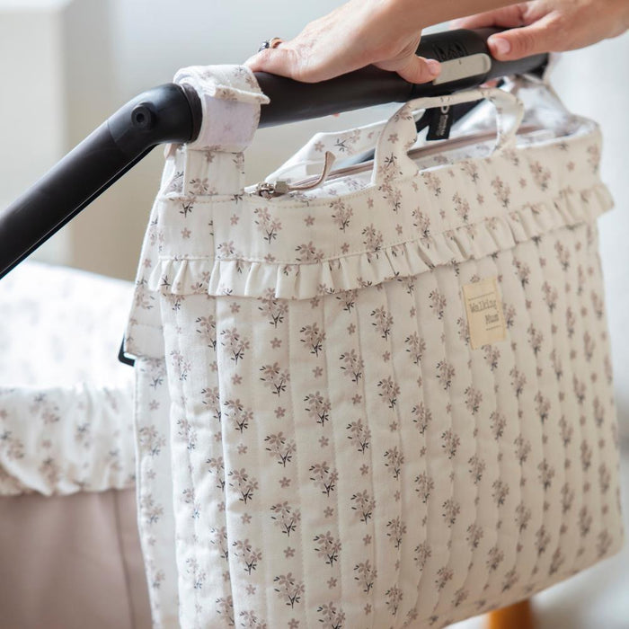 Saco com Muda Fraldas Walking Mum Botton Flowers