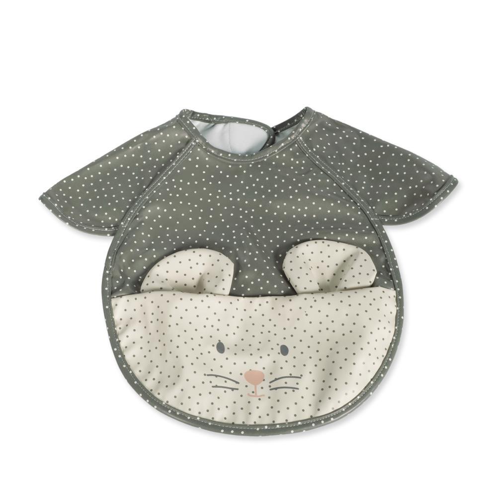 Walking Mum Mouse Poppy Moss Short-Sleeved Bib