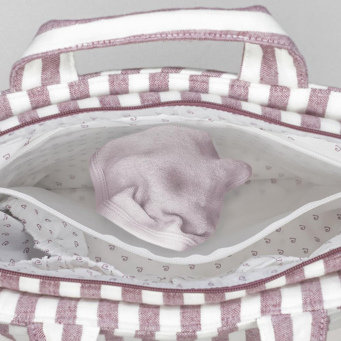 Saco com Muda Fraldas Pasito a Pasito Cherry Strips