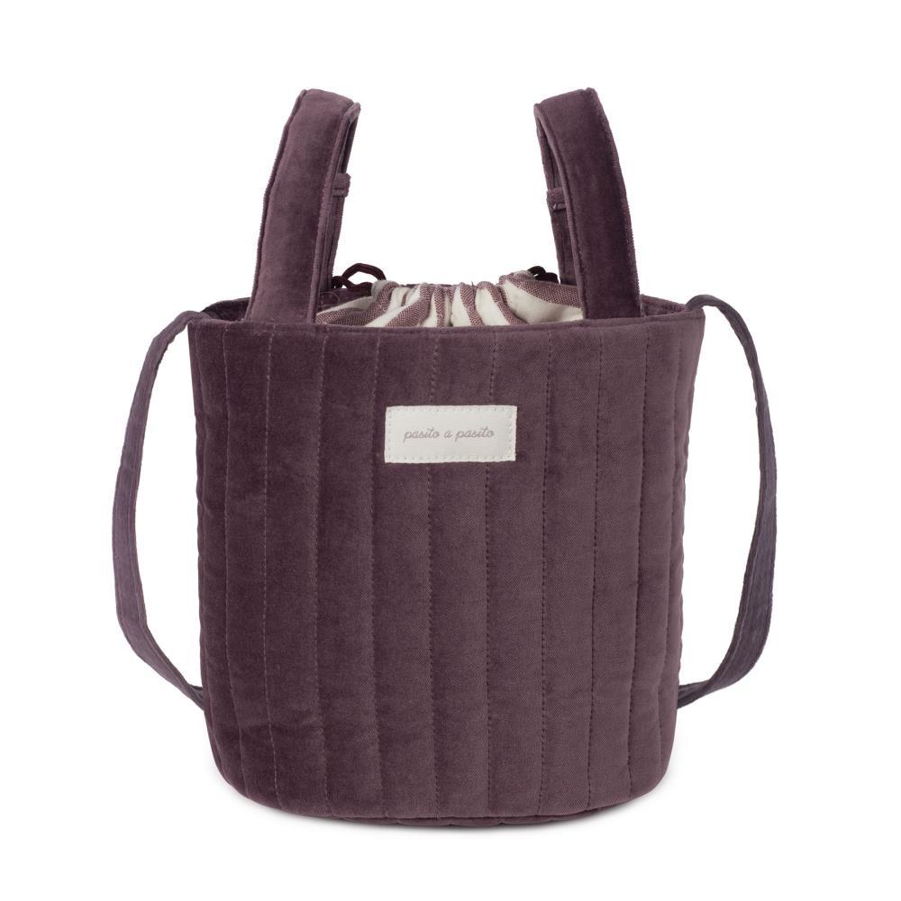 Bolsa organizadora de terciopelo color cereza Pasito a Pasito