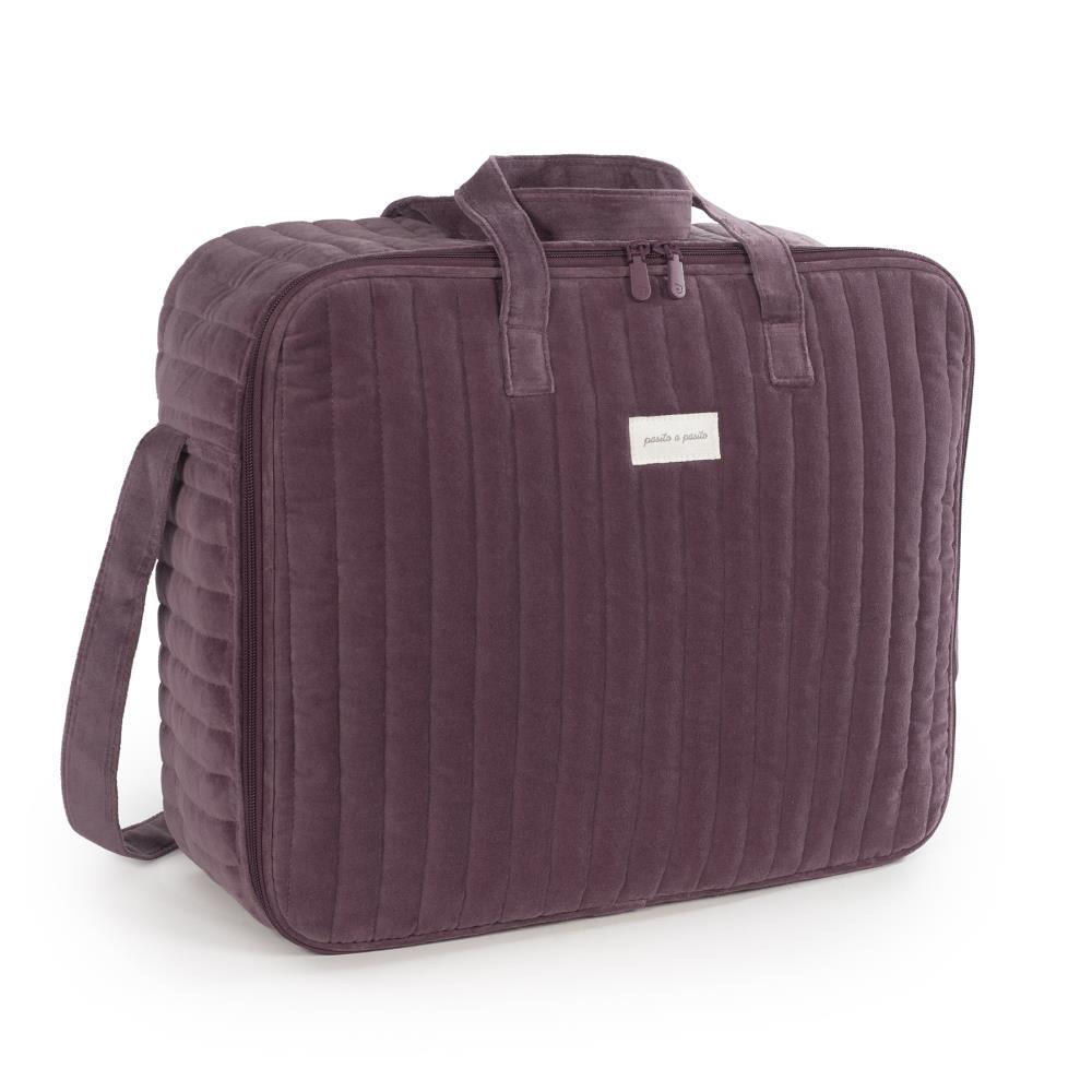 Bolso de maternidad de terciopelo cereza Pasito a Pasito
